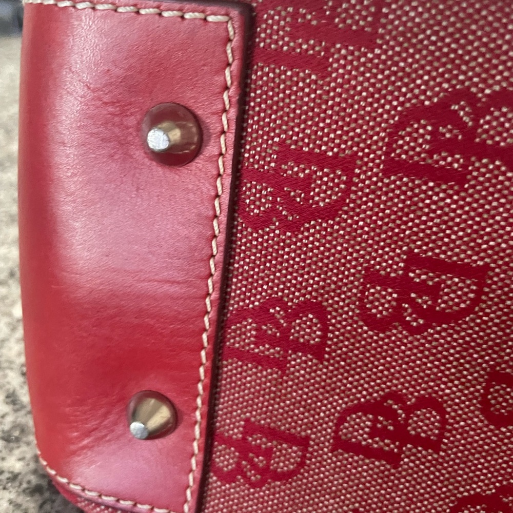 Dooney & Bourke Red Satchel with DB Monogram - Picture 9 of 12